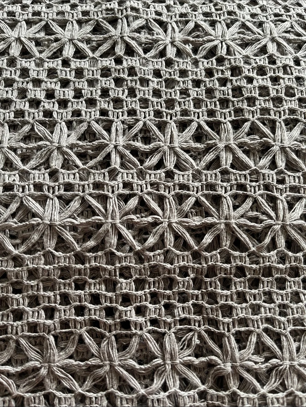 Beautiful Lace Fabric, Geometric Pattern in Taupe Gray 2 Yards